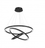 Nowoczesna lampa wisząca do salonu czarne ringi LED GALAXIA ML8424 MILAGRO